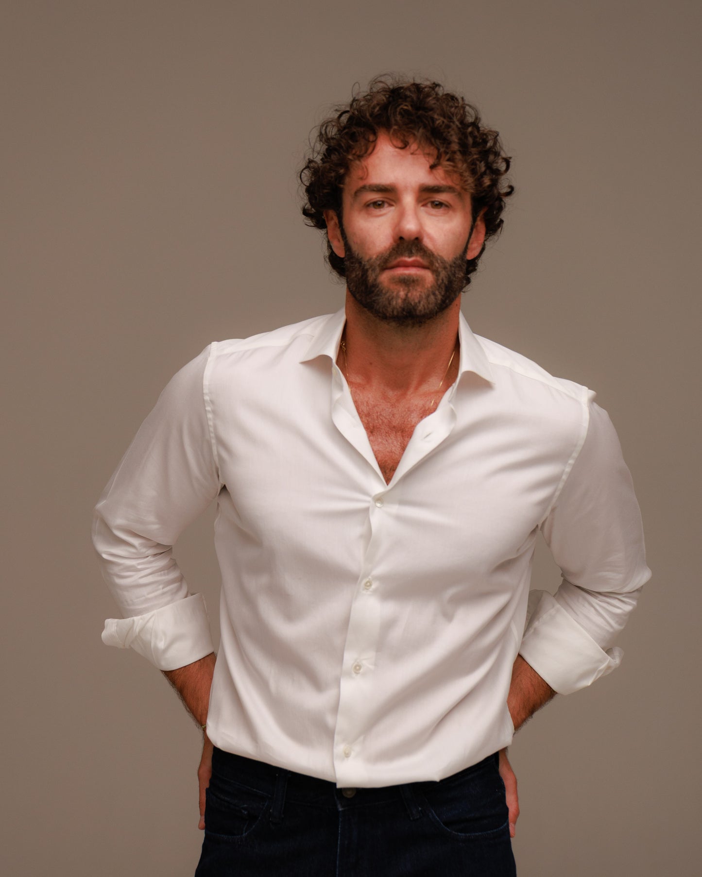 Camicia uomo cotone seta Thomas Mason