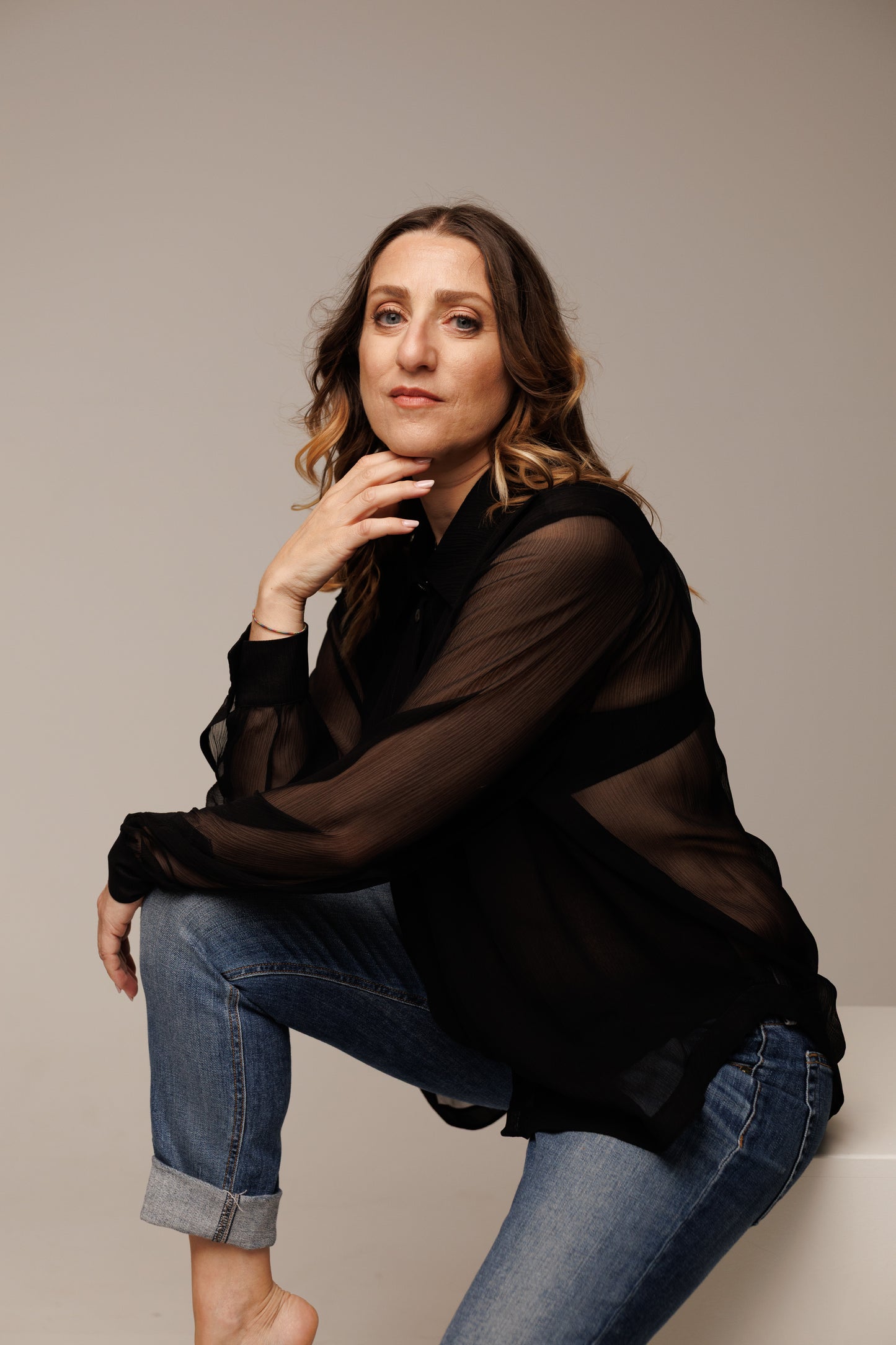 camicia in georgette di pura seta