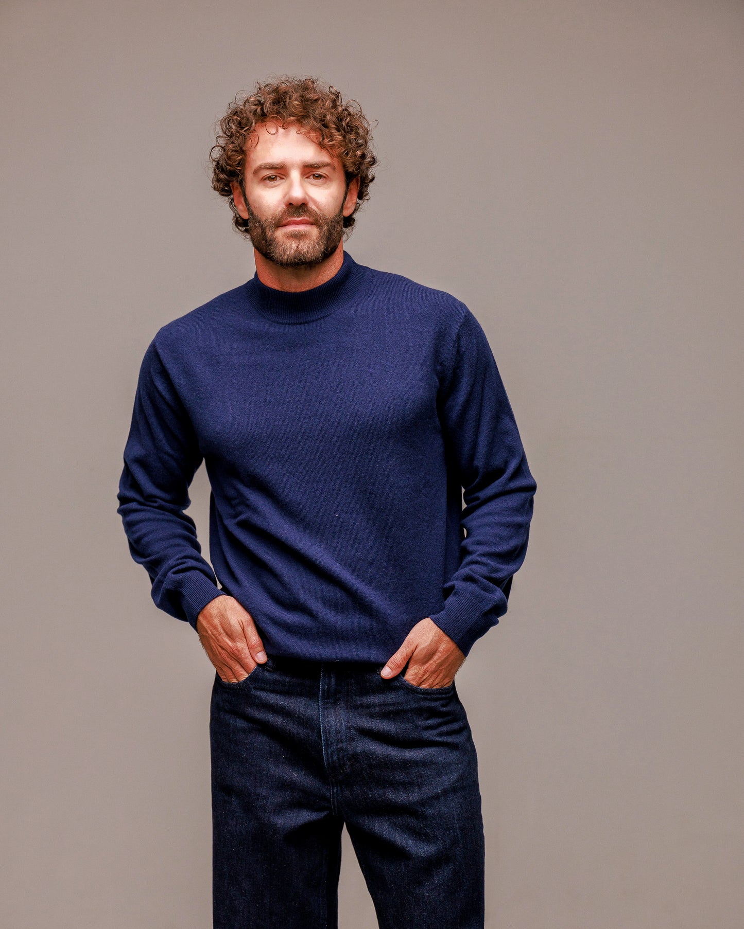 Maglia collo alto uomo in 100% cachemire cariaggi