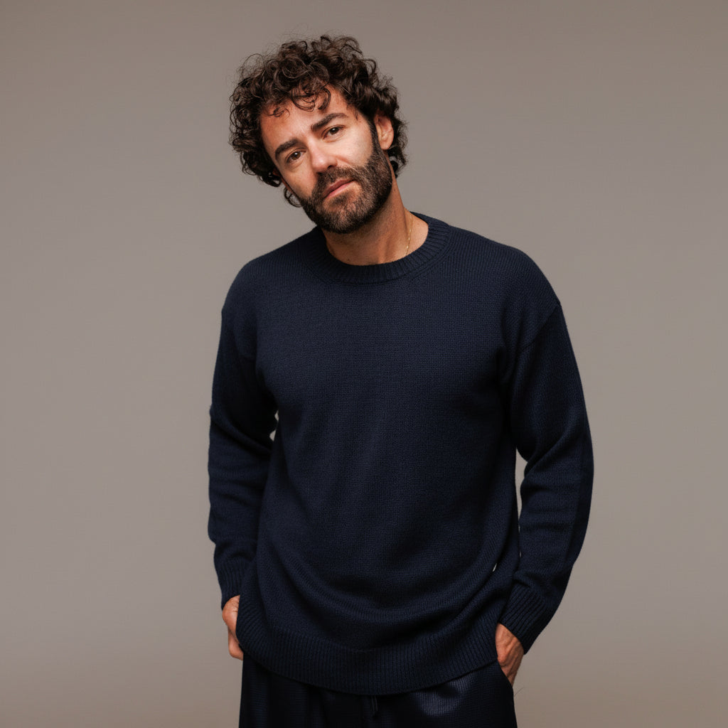 Girocollo in Lana Merinos, Seta e Cachemire - Made in Italy