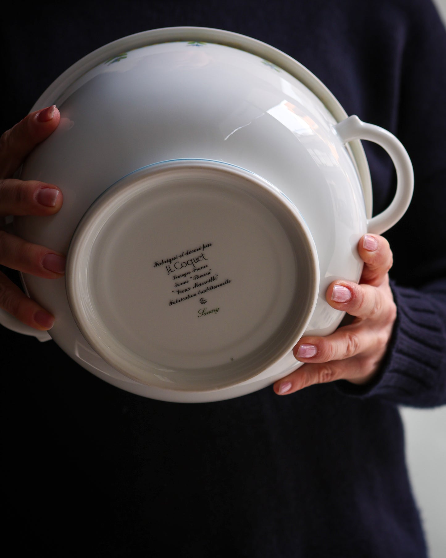 Zuppiera porcellana Limoges J.L coquet mod vieux marseille