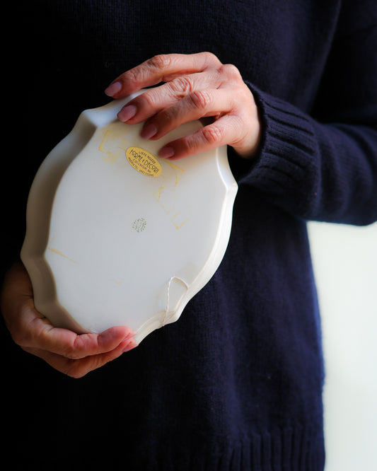 Vassoio ovale Richard Ginori forma Shape foglie oro