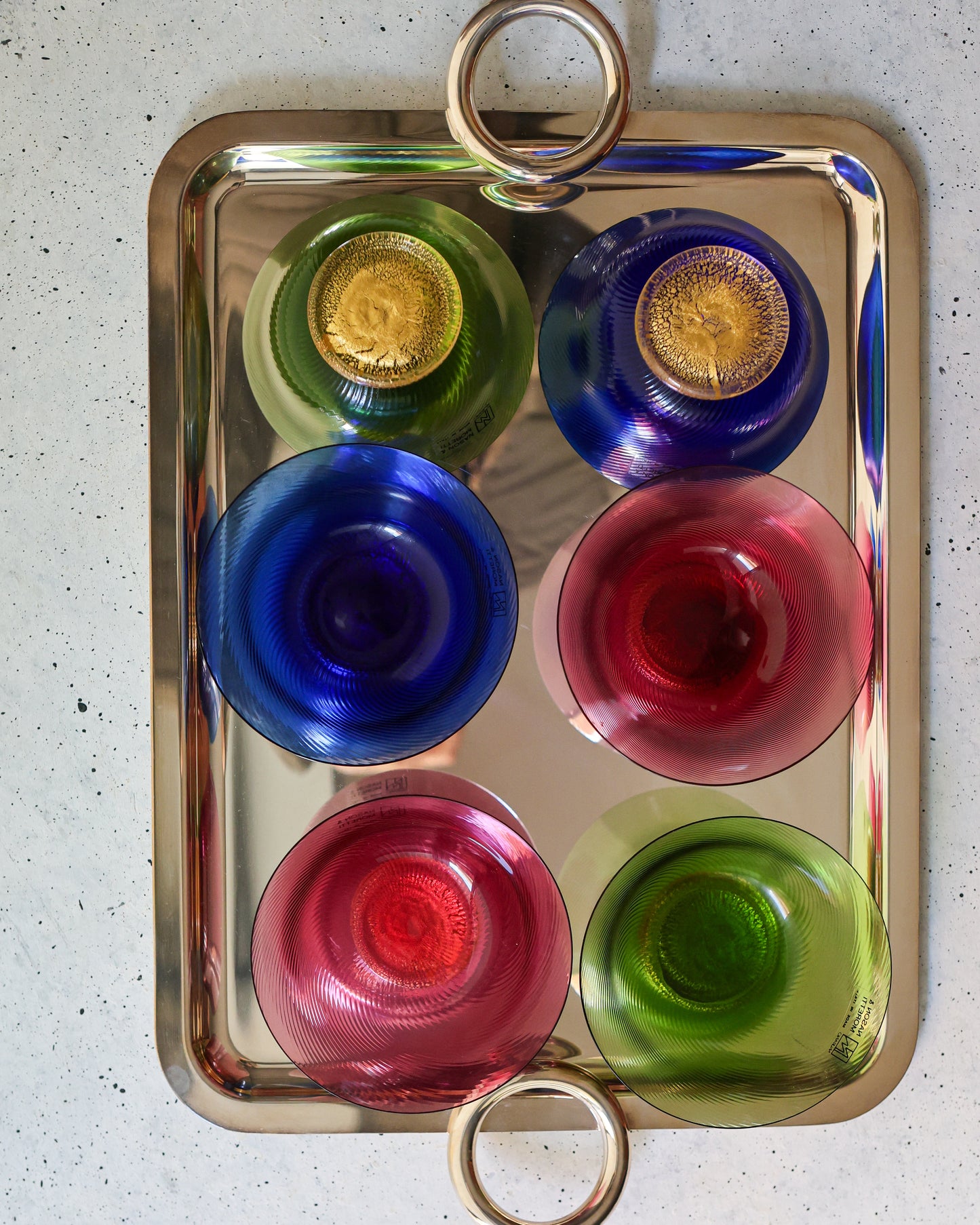 Set sei coppe Nason Moretti vetro murano Soffiato Sandra colorate