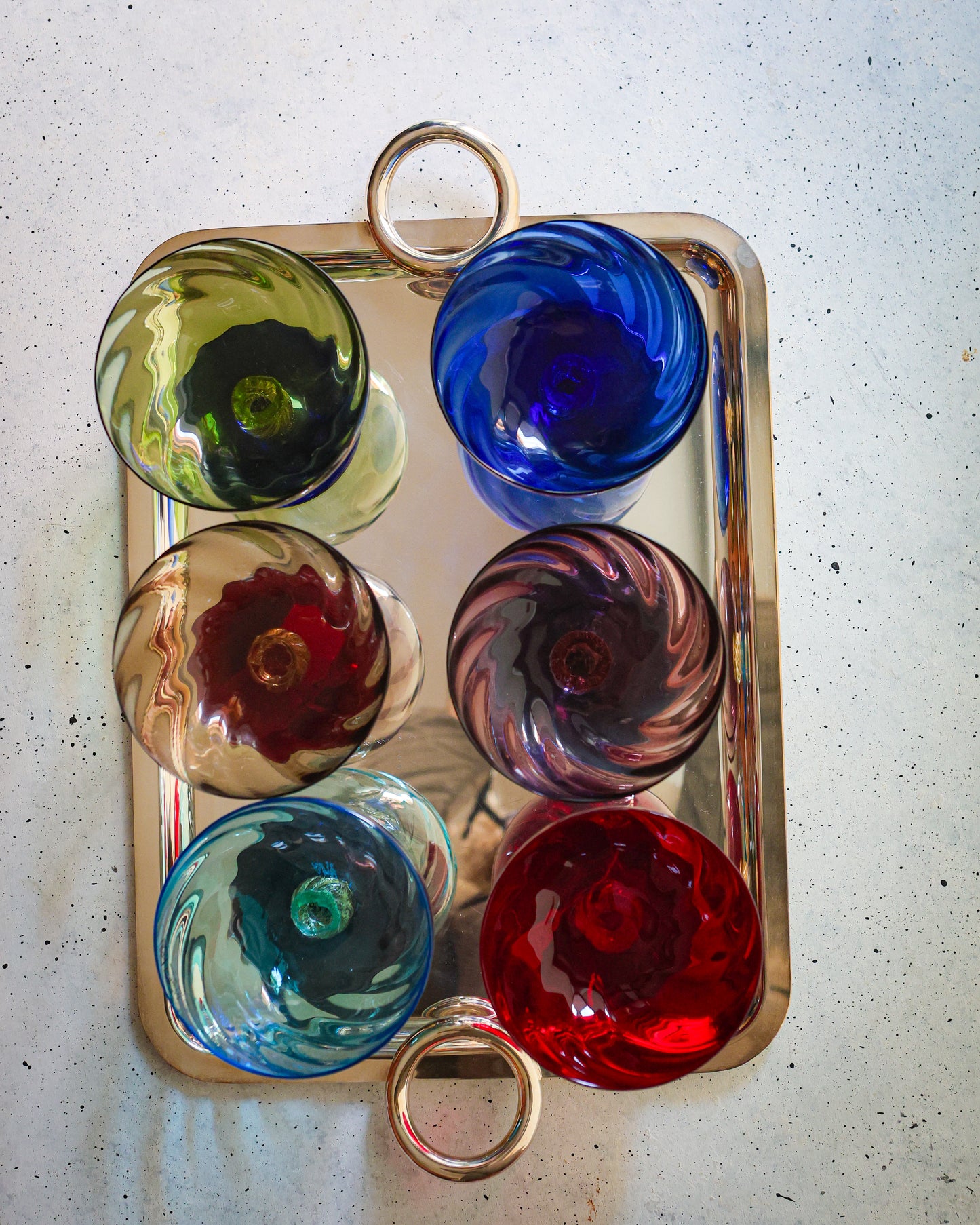 Set sei coppe Nason Moretti vetro murano Soffiato Sandra colorate