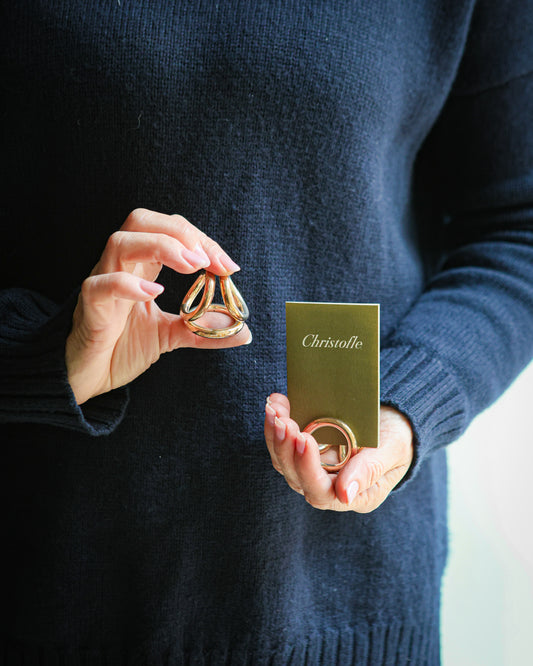 Coppia portamenù segnaposto Christofle vertigo
