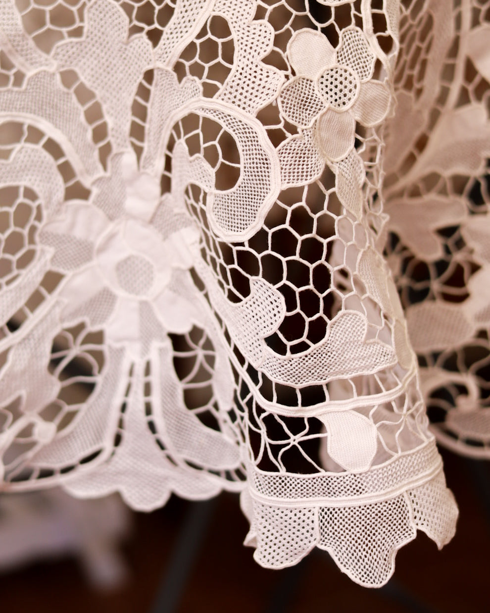 Tovaglia tonda pizzo burano bianco