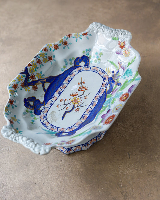 Alzata in ironstone Copeland & Garrett Spode, decoro a transfer con colori dipinti a mano, Inghilterra, 1833-1846