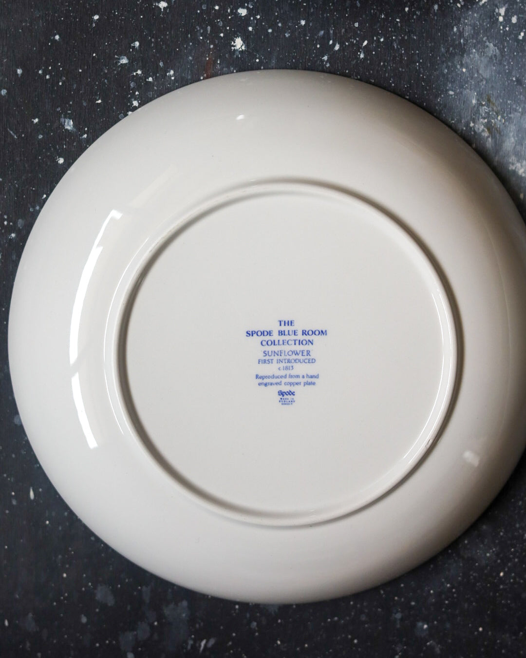 Set quattro piatti fondi inglesi decoro transfer con fiori