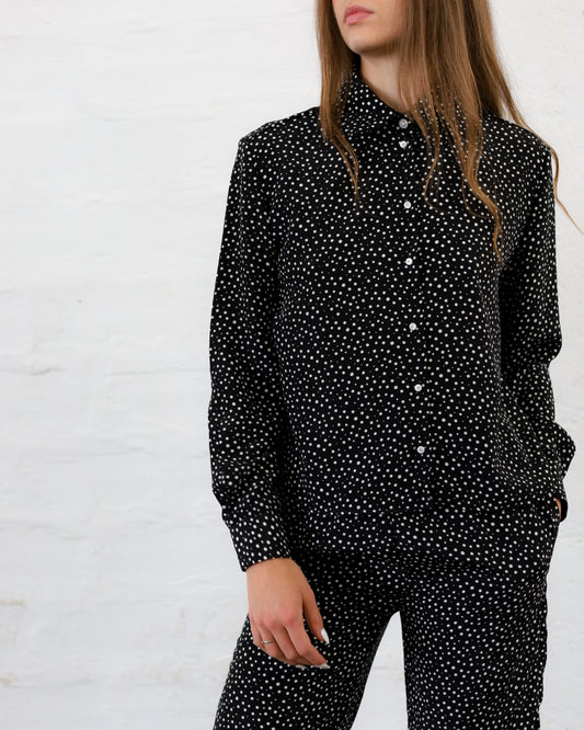Cecilia 41.41 — Camicia in Pura Seta Stampata — Manifattura Marchigiana, Made in Italy