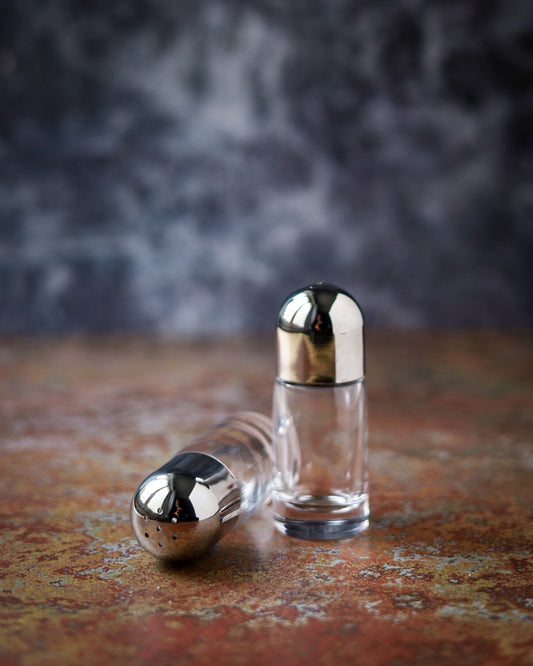 set sale e pepe in acciaio e cristallo