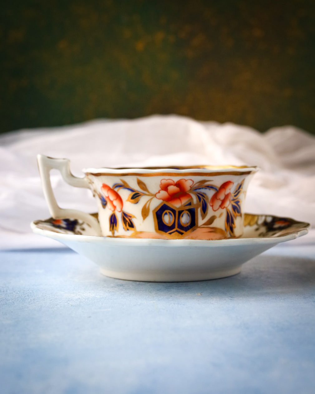 Trio tazza tè e cioccolata oro e rosso