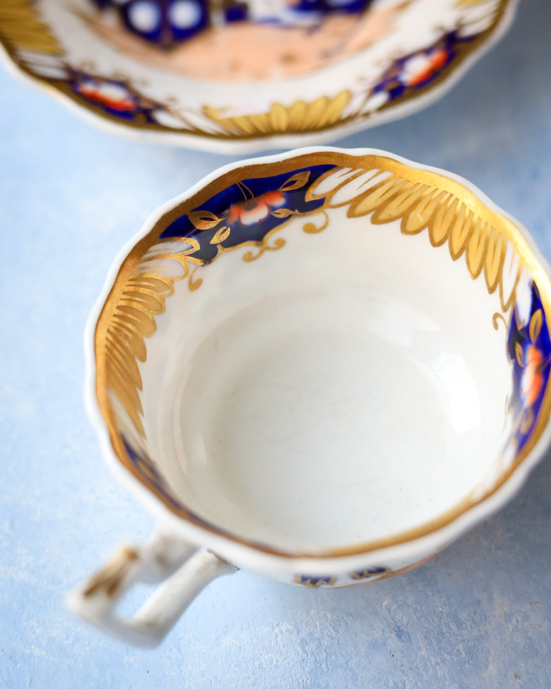 Trio tazza tè e cioccolata oro e rosso