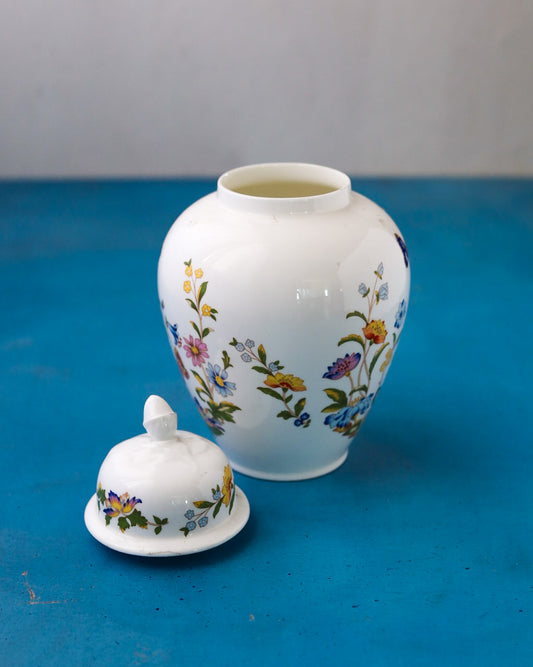 Potiche Ainsley grande con fiori e farfalle