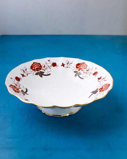 Alzata royal crown derby con fiori rossi