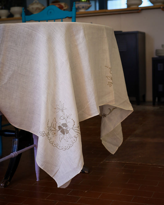 Tovaglia in lino da 12 con tovaglioli da pasto e da aperitivo