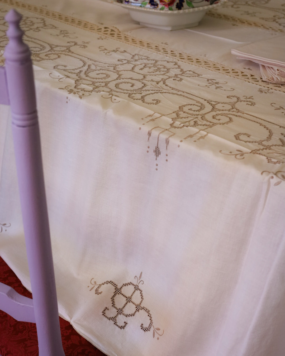 Tovaglia in lino cotone da 12 sfilato siciliano grigio