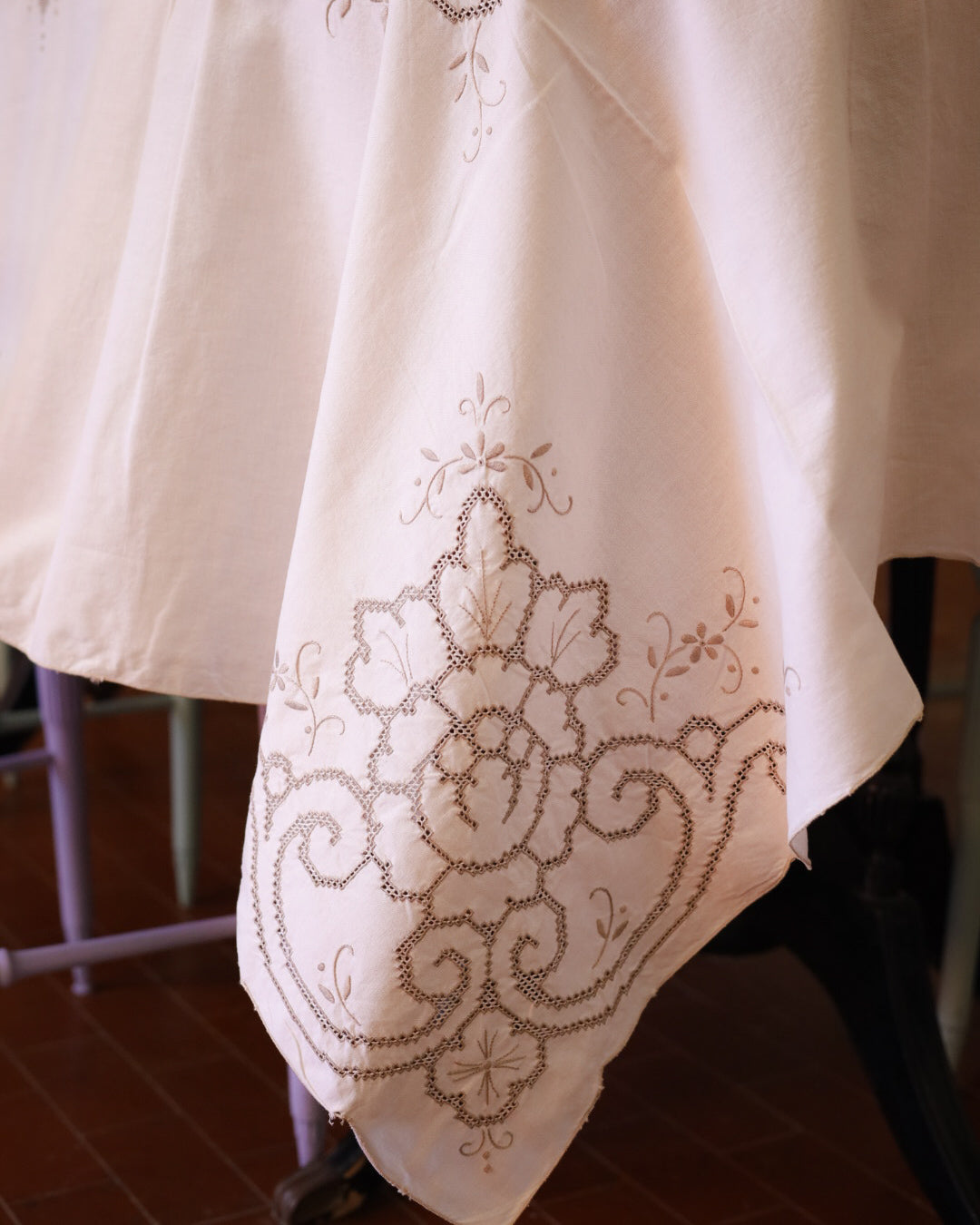 Tovaglia in lino cotone da 12 sfilato siciliano grigio