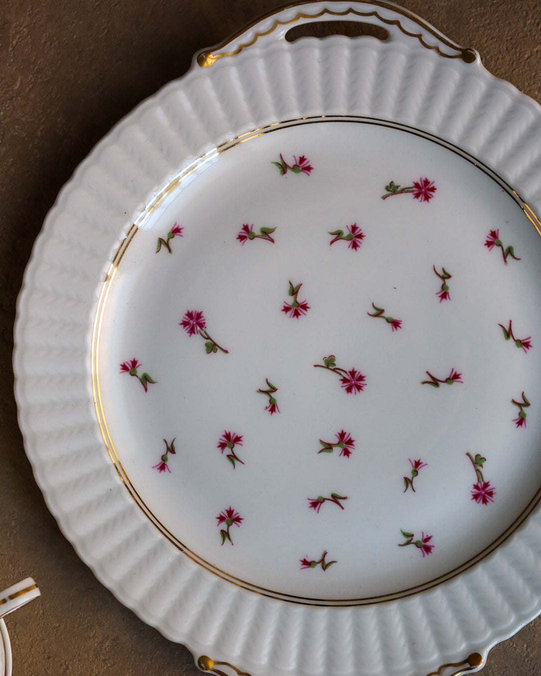 Servizio da 6 da caffè con set dolce porcellana francese con fiorellini rosa