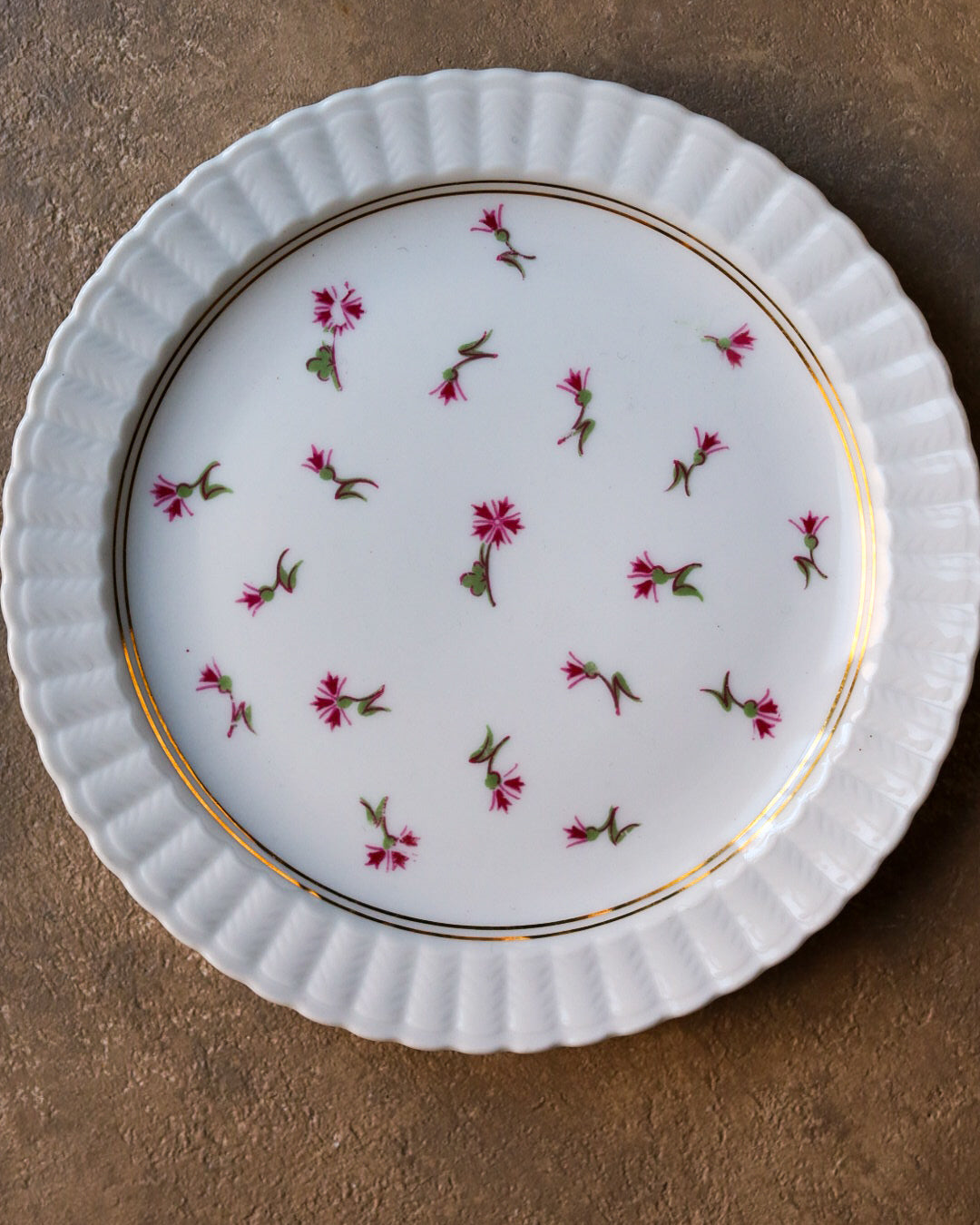 Servizio da 6 da caffè con set dolce porcellana francese con fiorellini rosa