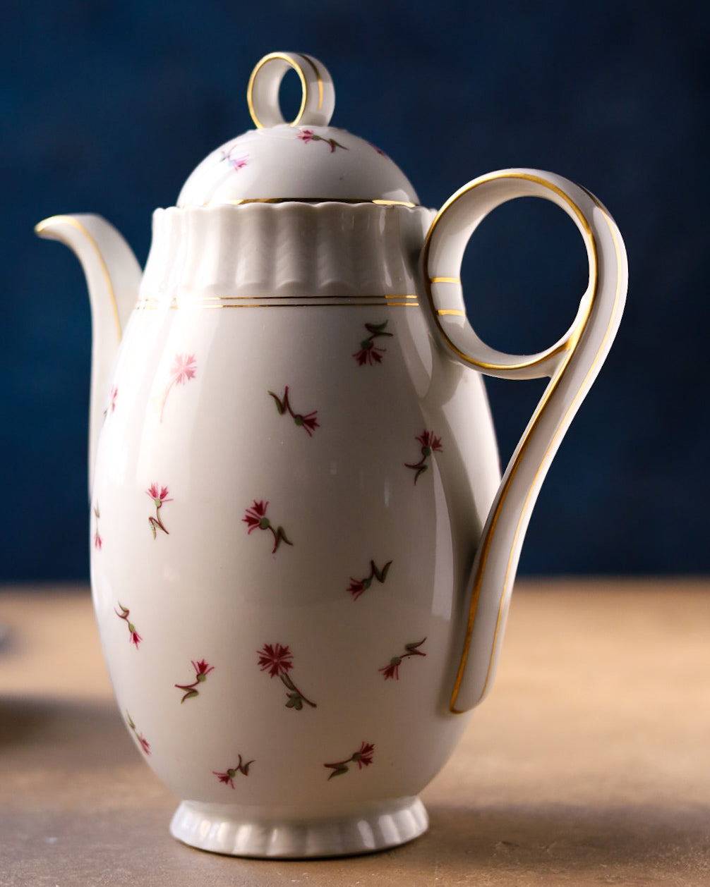 Servizio da 6 da caffè con set dolce porcellana francese con fiorellini rosa