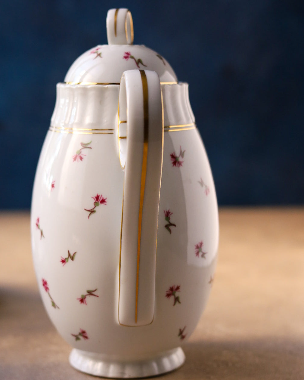 Servizio da 6 da caffè con set dolce porcellana francese con fiorellini rosa