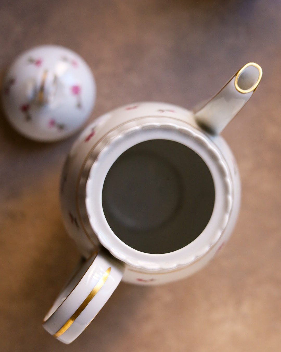 Servizio da 6 da caffè con set dolce porcellana francese con fiorellini rosa