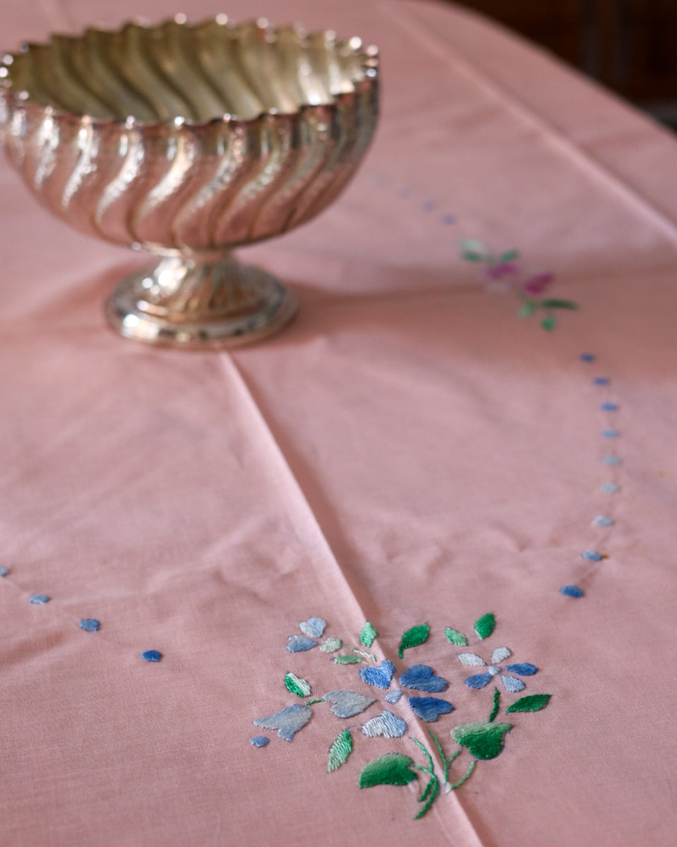 Coppia tovaglie in lino rosa