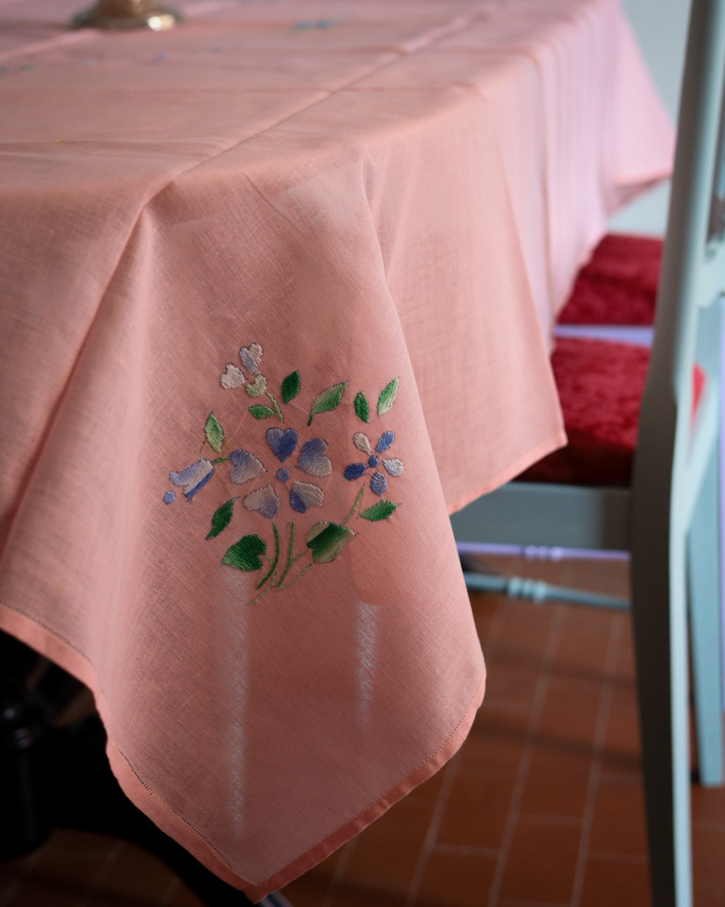 Coppia tovaglie in lino rosa