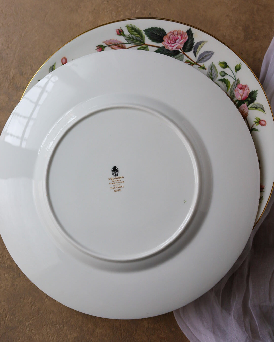 Set 10 sottopiatti porcellana inglese e salsiera wedgwood hathway rose