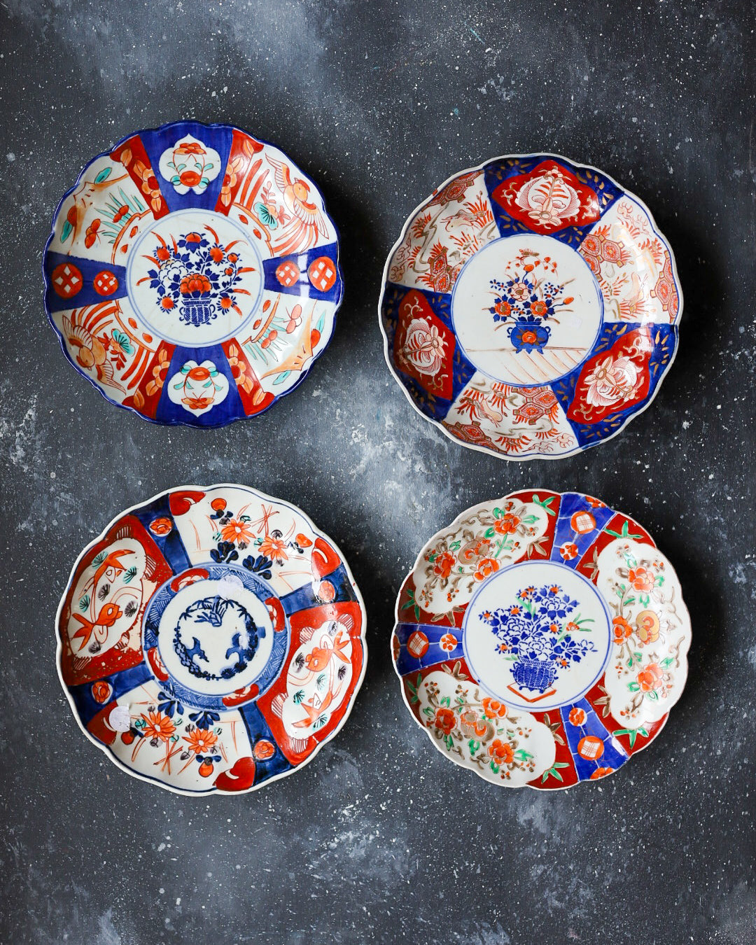 Set 4 piatti Imari piccoli dipinti a mano