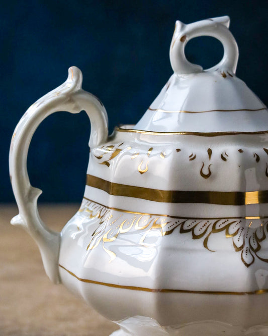 Zuccheriera in porcellana inglese oro