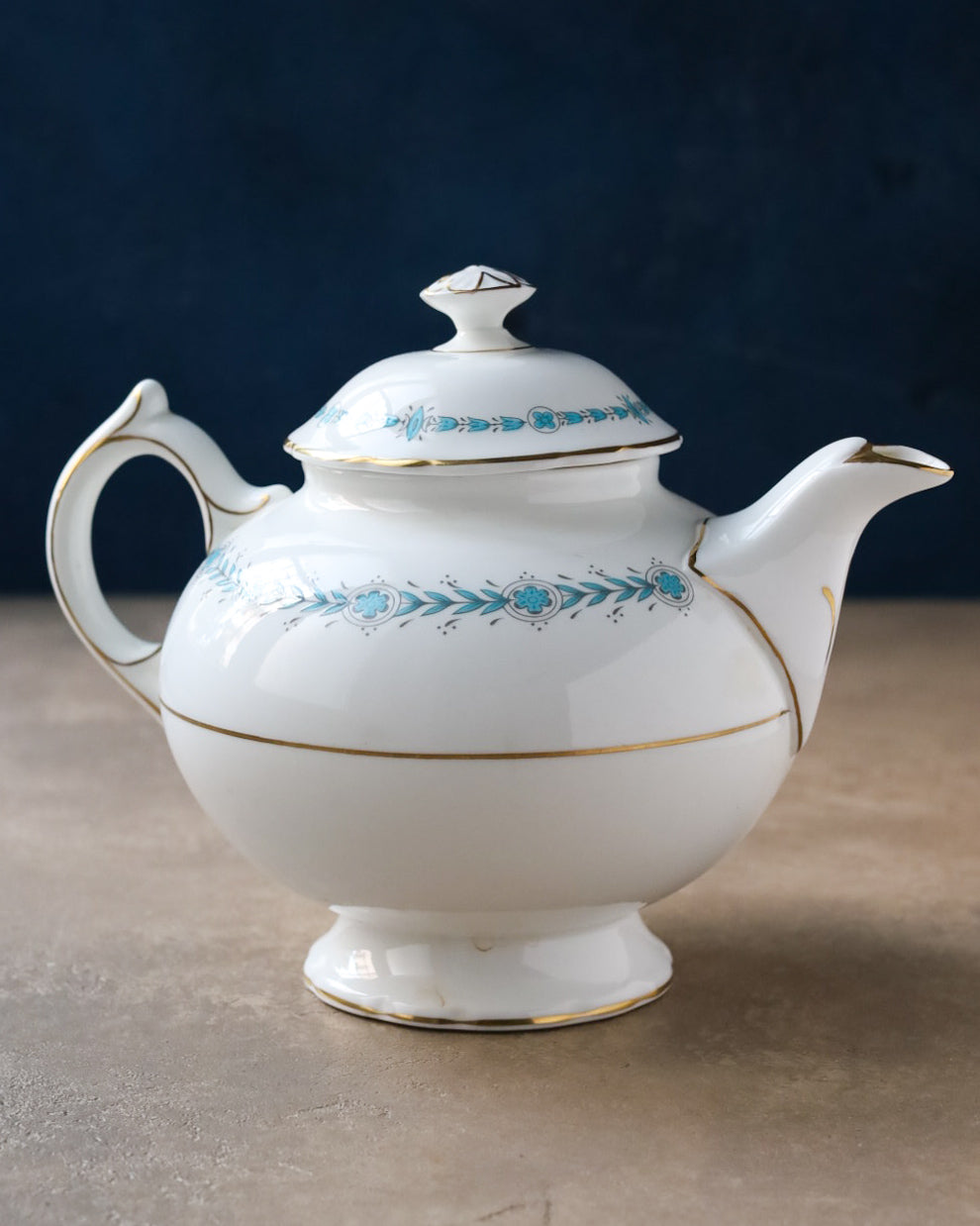 Teiera coalport decoro celeste geneva