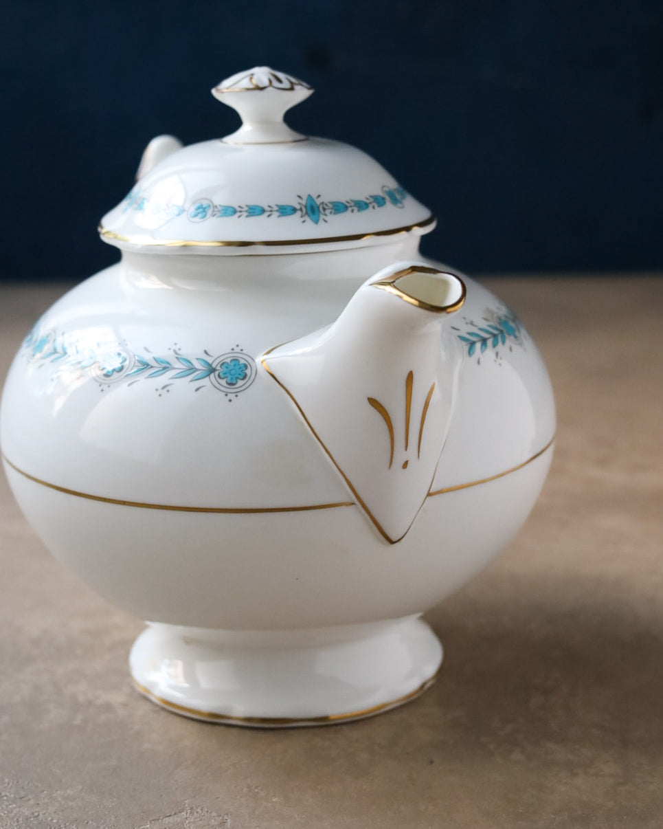 Teiera coalport decoro celeste geneva