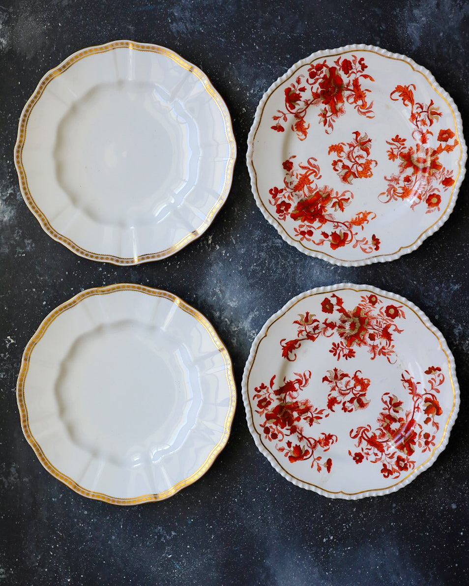 Set sei piatti mix and match oro e rosso