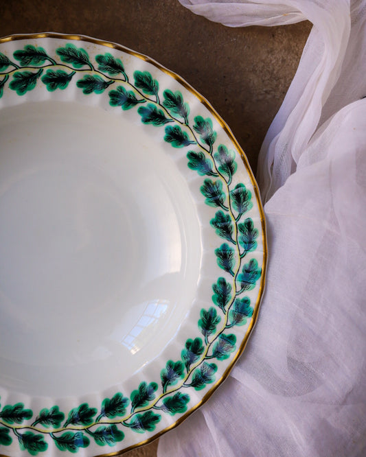 5 piatti fondi royal wordcester con foglie ripassati a mano