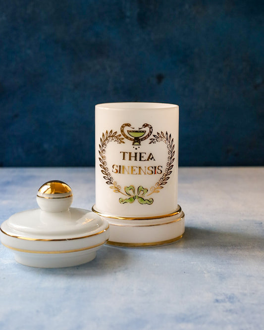 Vaso da farmacia in vetro opalino