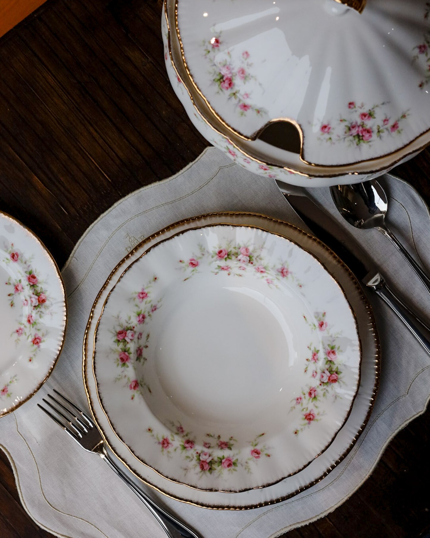 Servizio completo da 12 paragon decoro Vintage Rose