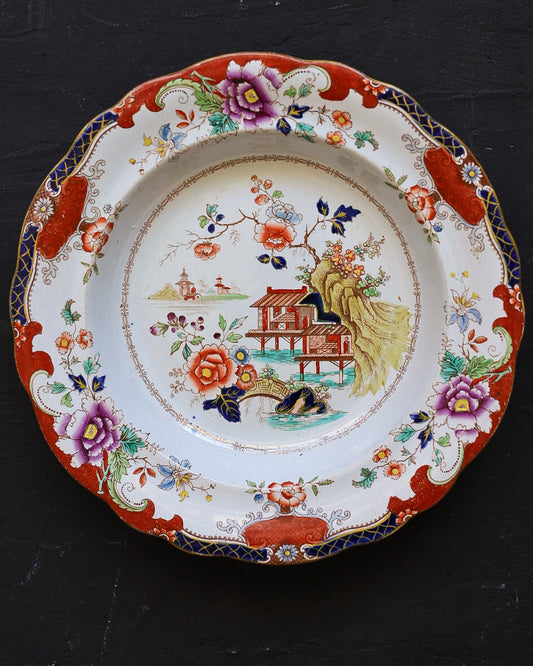 Fondine Stone China Inglesi a Decoro Policromo Chinoiserie, Inghilterra Pieno Ottocento