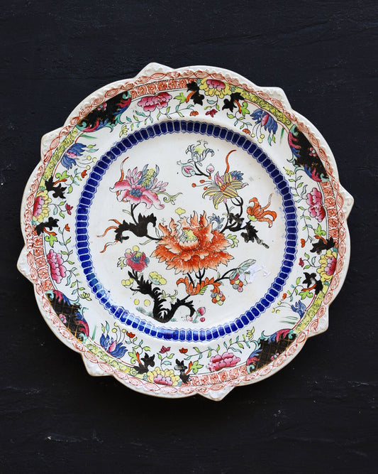 Piatti Piani piccoli Stone China Inglesi a Decoro Policromo, Inghilterra Pieno Ottocento