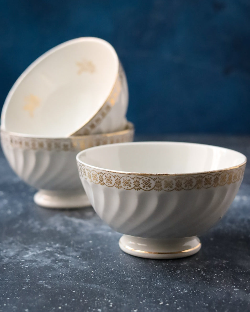 Set tre ciotole francesi con decoro oro