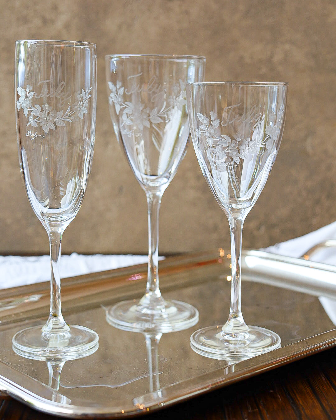 Set bicchieri celebrativi con i mesi dell'anno