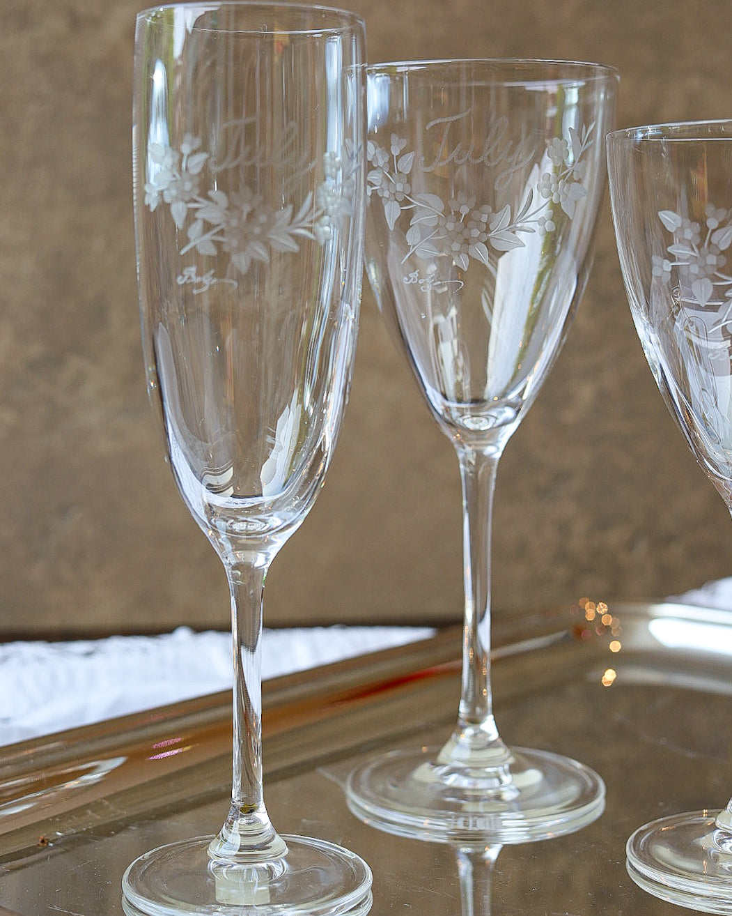 Set bicchieri celebrativi con i mesi dell'anno