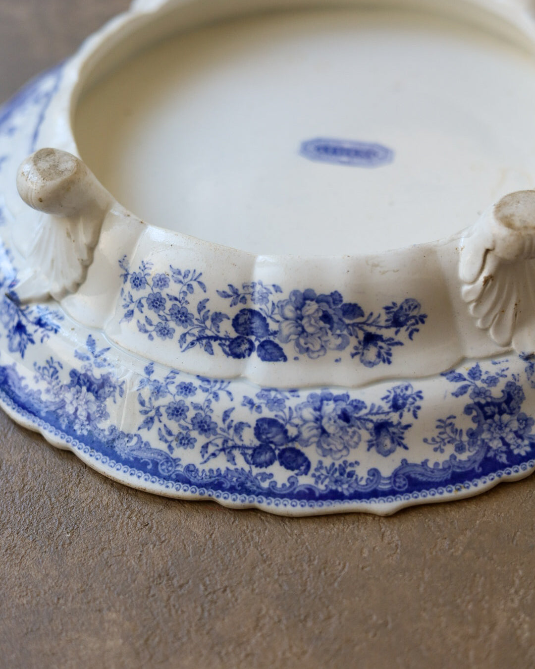 Alzata in Porcellana Inglese Transferware "Athens", Inghilterra Fine Ottocento/Primi Novecento