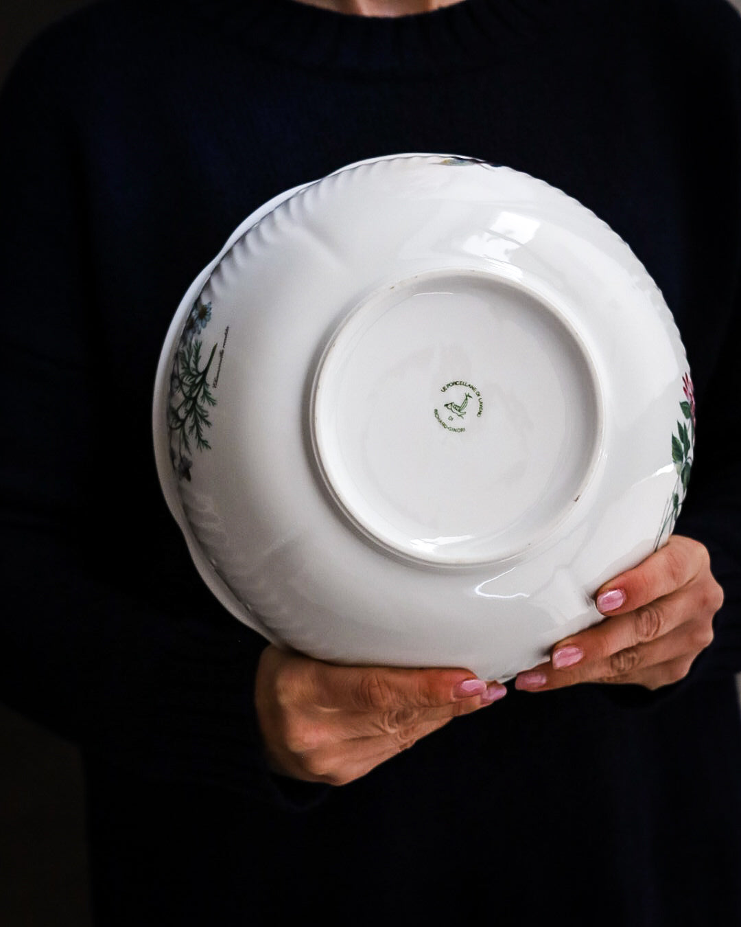 Caffettiera ginori laveno forma rilievo con fiori