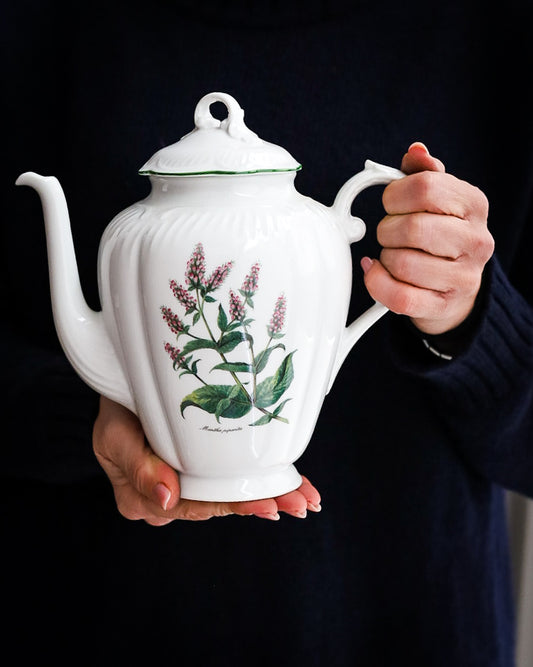 Servizio da caffè espresso Ginori Laveno con fiori forma rilievo