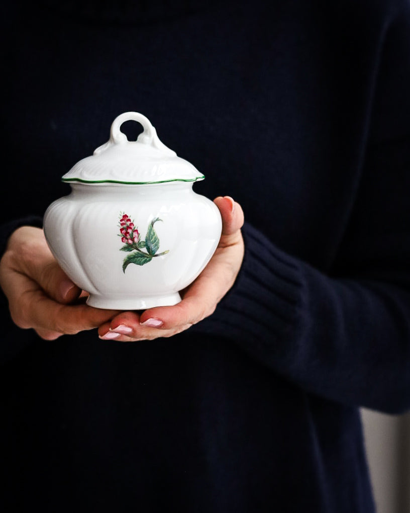 Servizio da caffè espresso Ginori Laveno con fiori forma rilievo