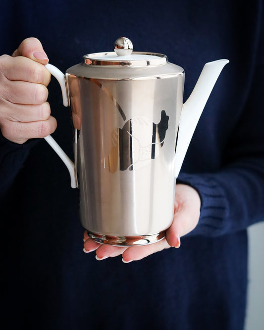 Servizio caffè Ginori bone china Forma lago decoro Vanitas