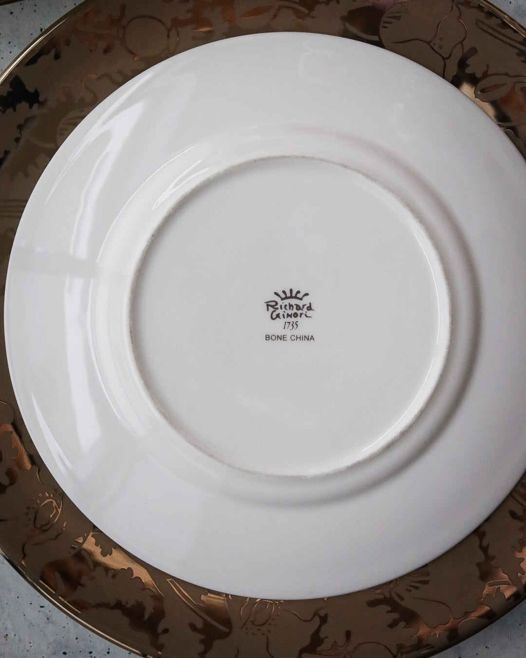 Servizio di piatti Ginori bone china Forma lago decoro Vanitas
