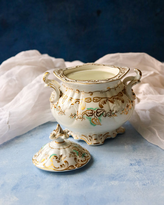 Zuccheriera decoro oro e verde