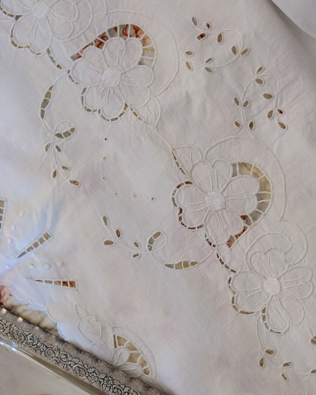 Lenzuolo in lino bianco francese matrimoniale con 4 federe